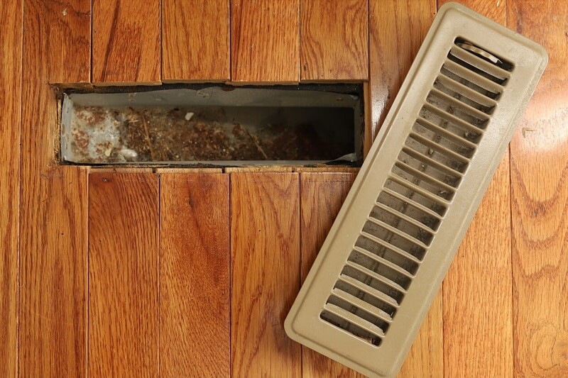 dirty living room floor vent